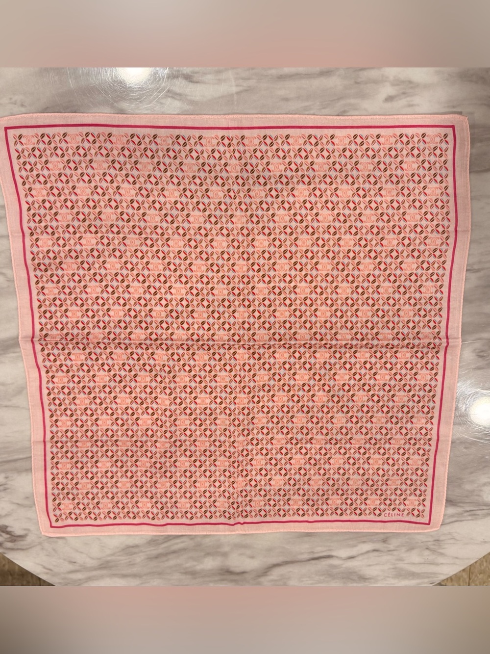 CELINE Pink Patterned scarf